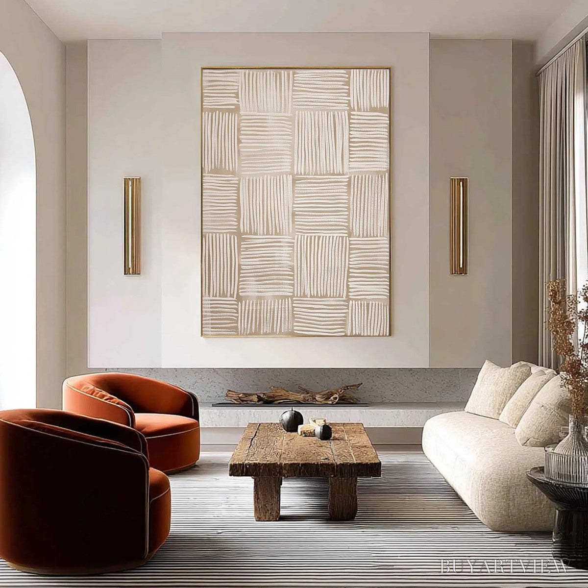 BUYARTVIEW Woven Calm – Textured Minimalist Wabi-Sabi Abstract Painting - image 2