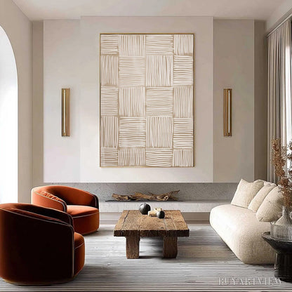 BUYARTVIEW Woven Calm – Textured Minimalist Wabi-Sabi Abstract Painting - image 2