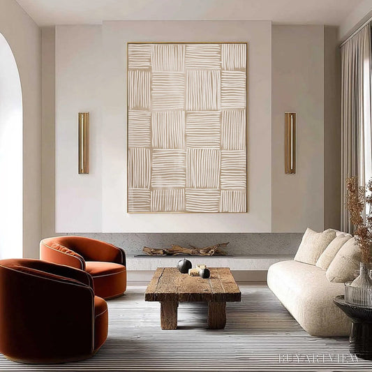 BUYARTVIEW Woven Calm – Textured Minimalist Wabi-Sabi Abstract Painting - image 2