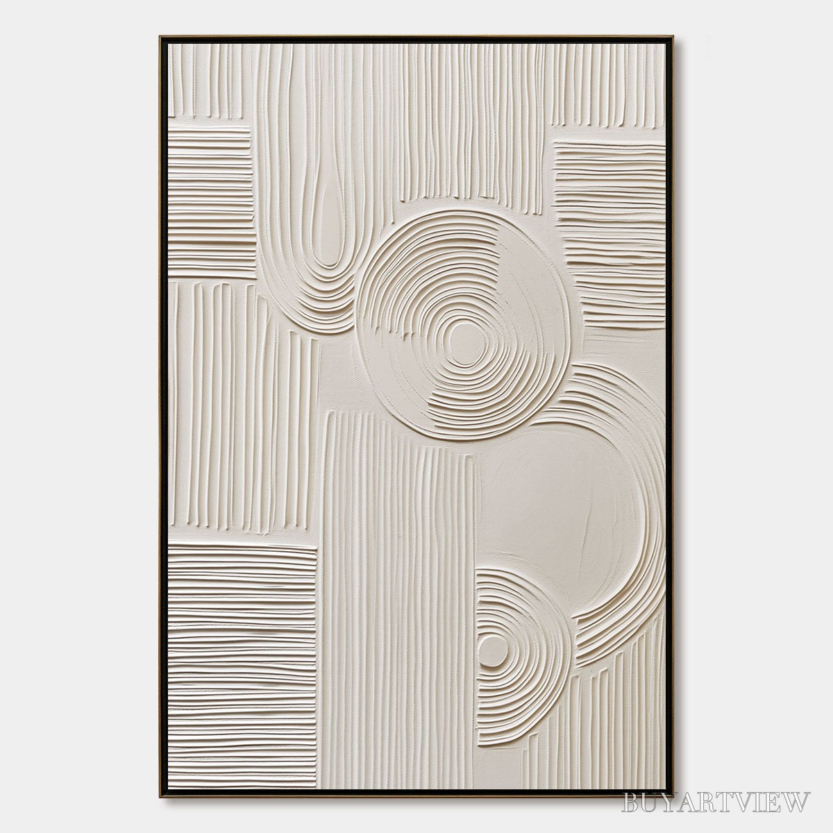 BUYARTVIEW Sculpted Serenity – Textured Beige Minimalist Wabi Sabi - image 1