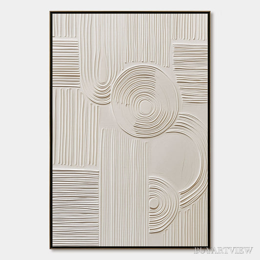 BUYARTVIEW Sculpted Serenity – Textured Beige Minimalist Wabi Sabi - image 1