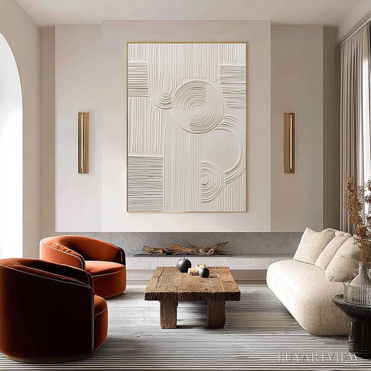 BUYARTVIEW Sculpted Serenity – Textured Beige Minimalist Wabi Sabi - image 2