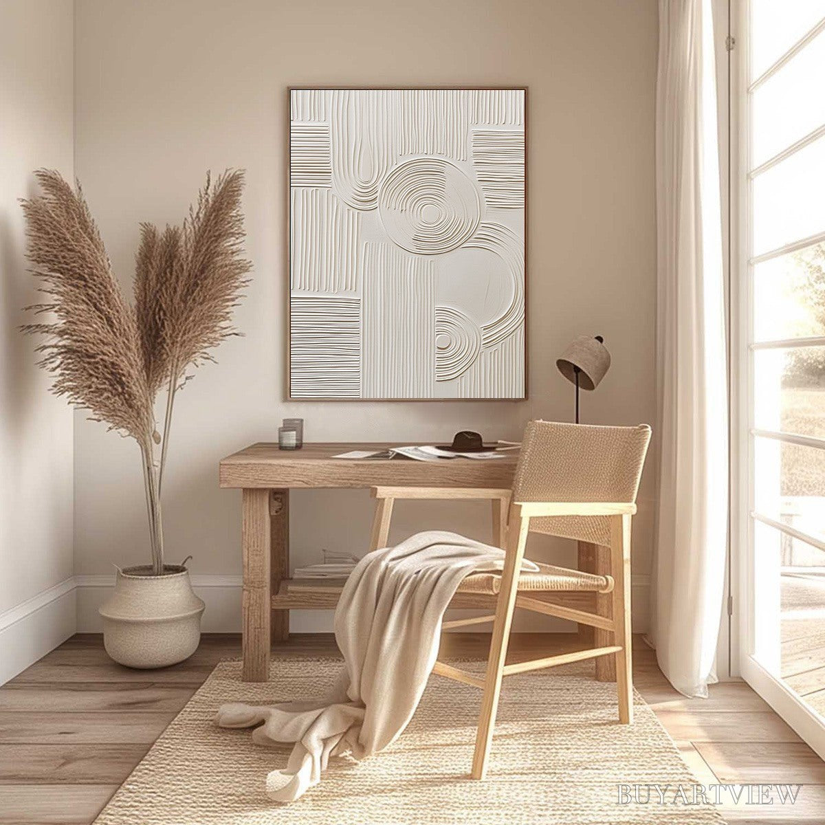 BUYARTVIEW Sculpted Serenity – Textured Beige Minimalist Wabi Sabi - image 4