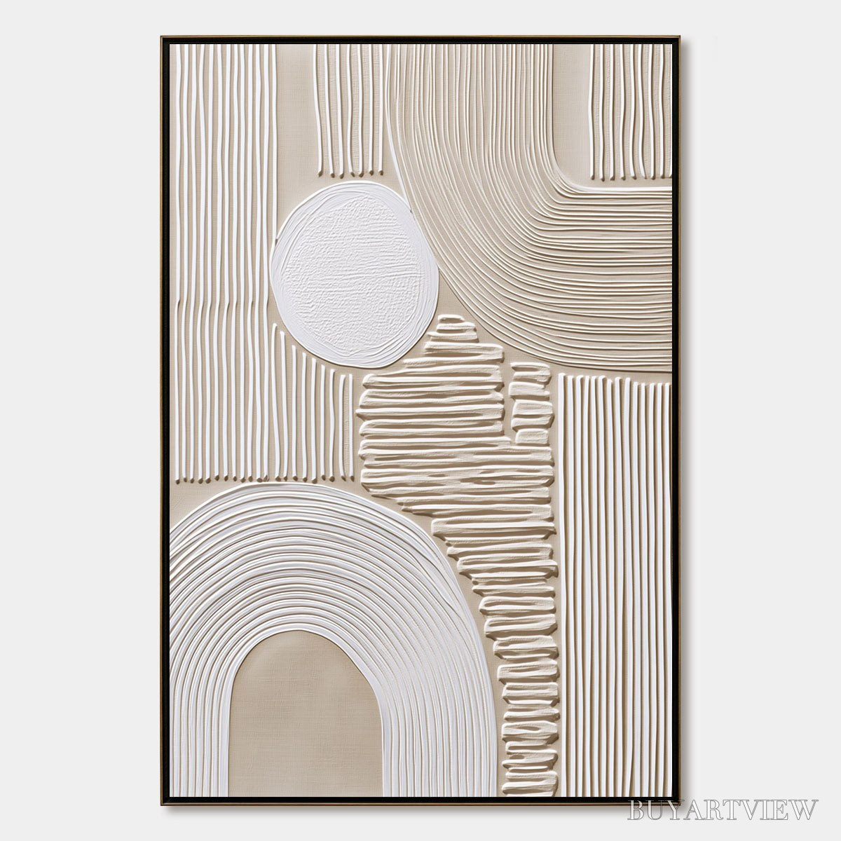 BUYARTVIEW Zenith – Textured Wabi Sabi in Minimalist Beige and White - image 1