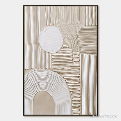 BUYARTVIEW Zenith – Textured Wabi Sabi in Minimalist Beige and White - image 1