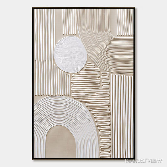 BUYARTVIEW Zenith – Textured Wabi Sabi in Minimalist Beige and White - image 1