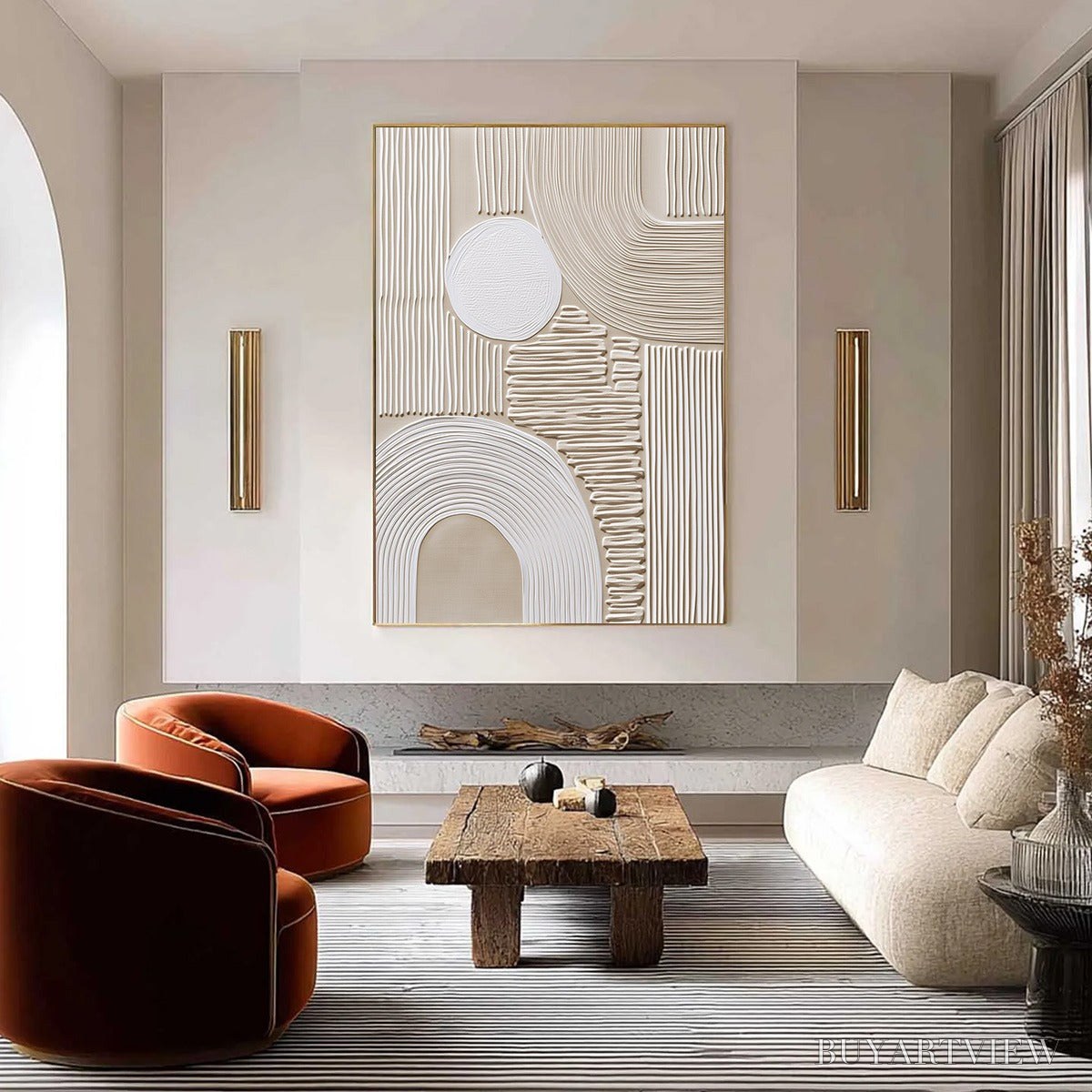 BUYARTVIEW Zenith – Textured Wabi Sabi in Minimalist Beige and White - image 2