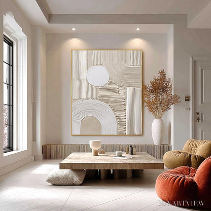 BUYARTVIEW Zenith – Textured Wabi Sabi in Minimalist Beige and White - image 6