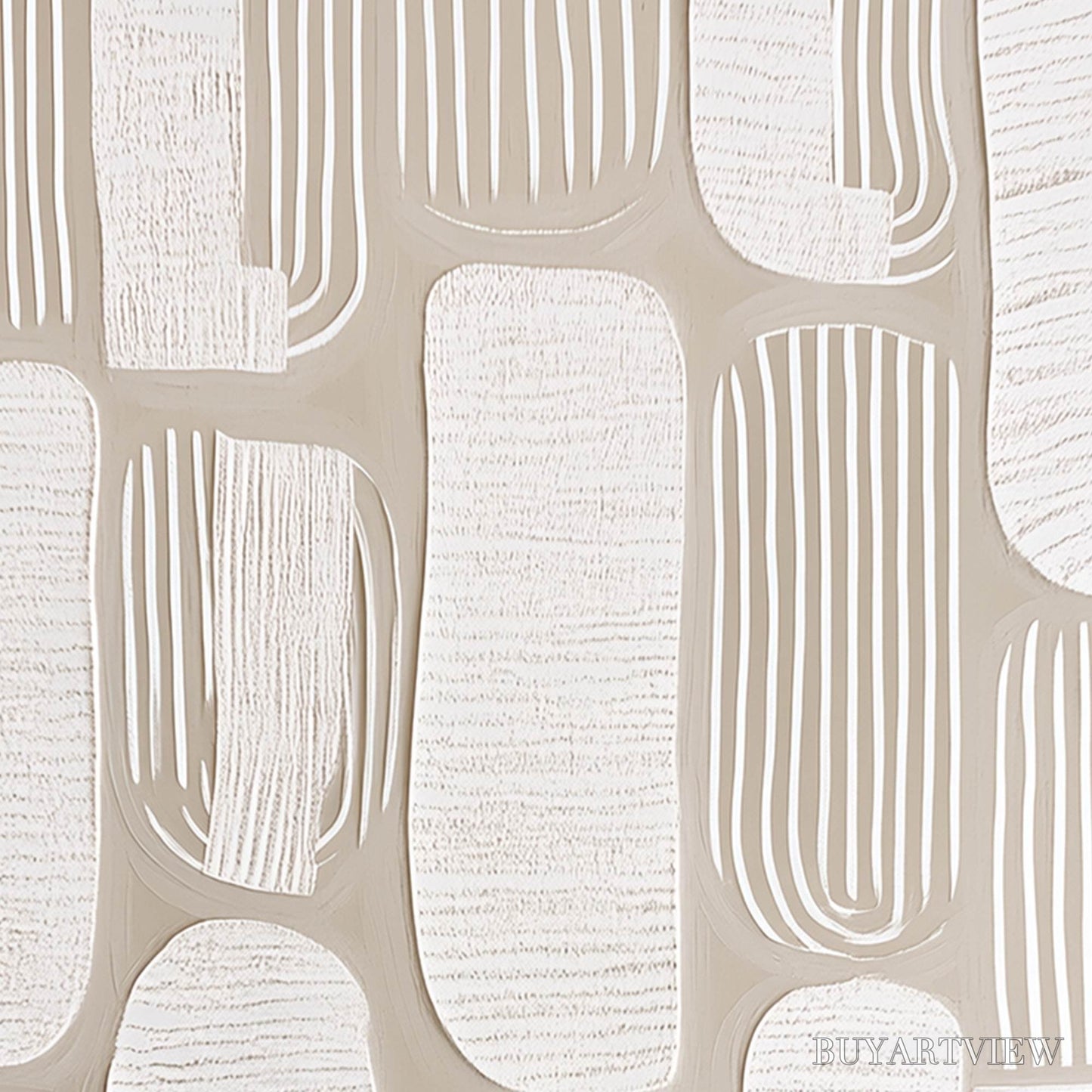 BUYARTVIEW Quiet Rhythms – Textured Wabi Sabi Abstract Painting in Neutral Tones - image 3