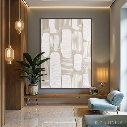 BUYARTVIEW Quiet Rhythms – Textured Wabi Sabi Abstract Painting in Neutral Tones - image 4