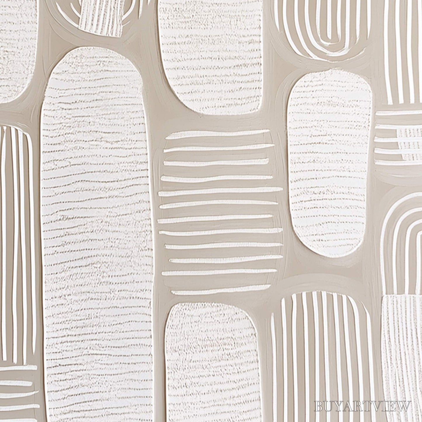 BUYARTVIEW Quiet Rhythms – Textured Wabi Sabi Abstract Painting in Neutral Tones - image 5