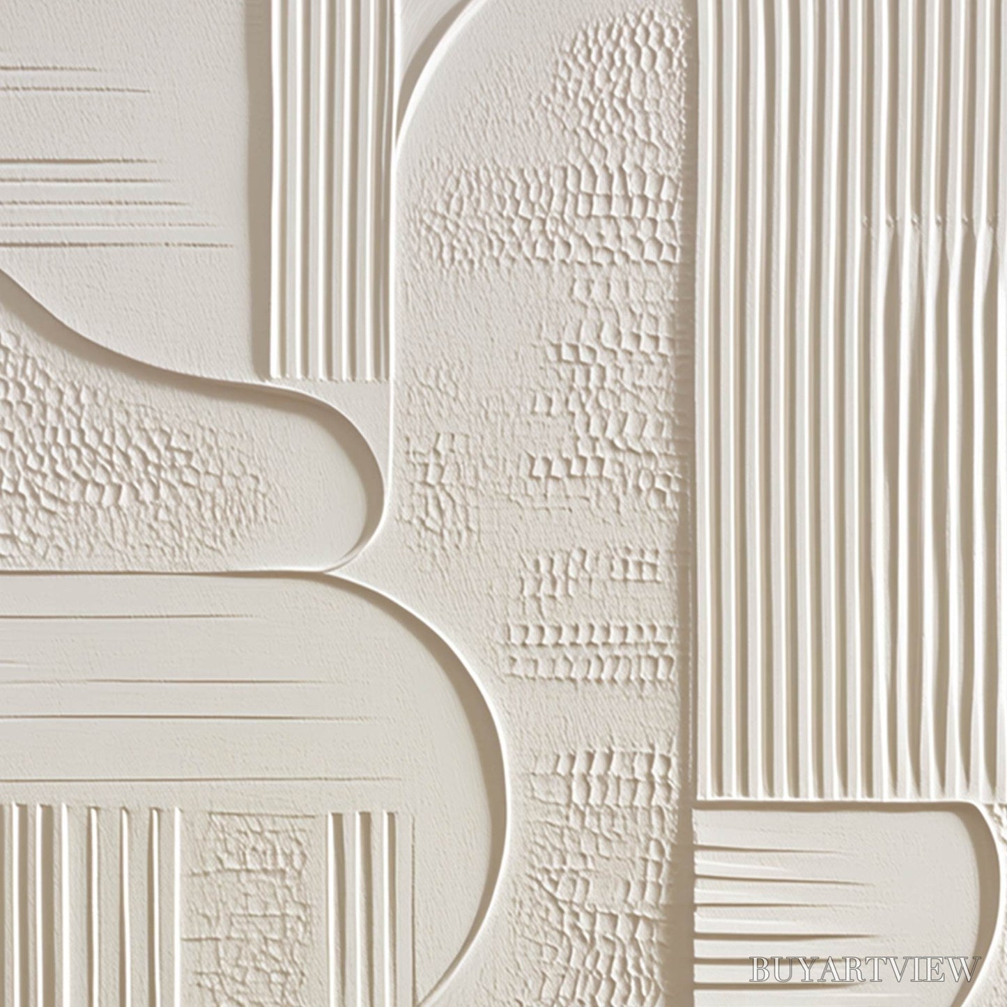 BUYARTVIEW Structured Calm – Textured White Minimalist Abstract Wabi Sabi - image 3