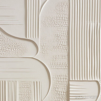 BUYARTVIEW Structured Calm – Textured White Minimalist Abstract Wabi Sabi - image 3