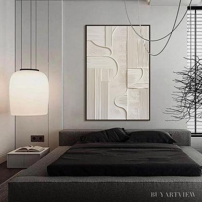 BUYARTVIEW Structured Calm – Textured White Minimalist Abstract Wabi Sabi - image 4