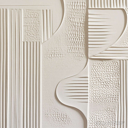 BUYARTVIEW Structured Calm – Textured White Minimalist Abstract Wabi Sabi - image 5