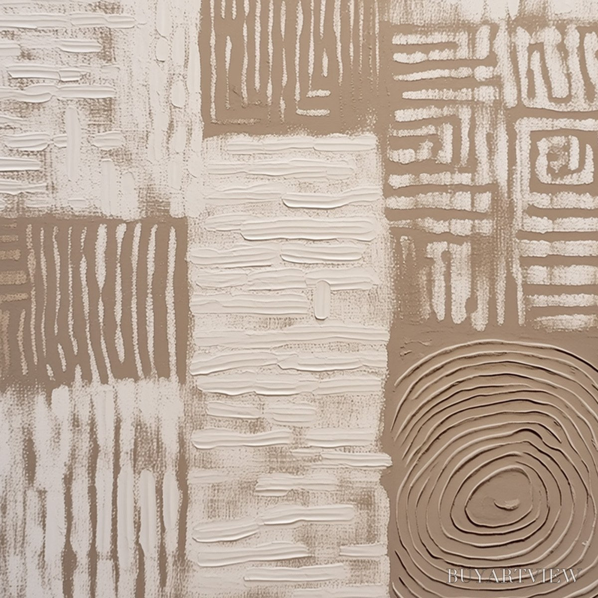 BUYARTVIEW Ancient Echoes – Textured Wabi Sabi Abstract Painting in Neutral Tones - image 3