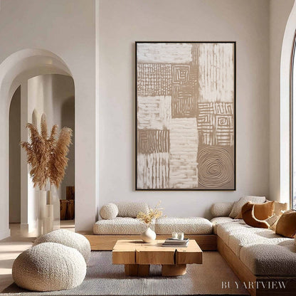 BUYARTVIEW Ancient Echoes – Textured Wabi Sabi Abstract Painting in Neutral Tones - image 4