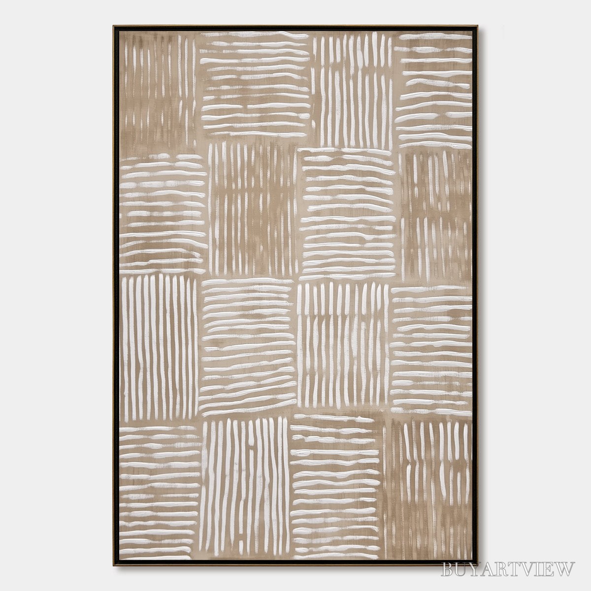 BUYARTVIEW Woven Rhythm – Textured Wabi Sabi Abstract - image 1