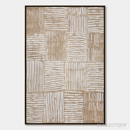 BUYARTVIEW Woven Rhythm – Textured Wabi Sabi Abstract - image 1