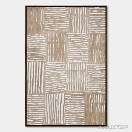BUYARTVIEW Woven Rhythm – Textured Wabi Sabi Abstract - image 1