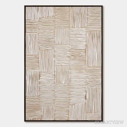 BUYARTVIEW Woven Calm – Hand-Painted Wabi Sabi Textured Abstract Art - image 1