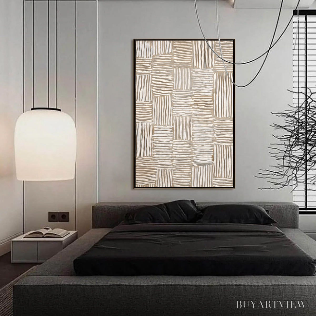 BUYARTVIEW Woven Calm – Hand-Painted Wabi Sabi Textured Abstract Art - image 4