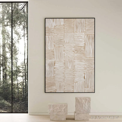 BUYARTVIEW Woven Calm – Hand-Painted Wabi Sabi Textured Abstract Art - image 6