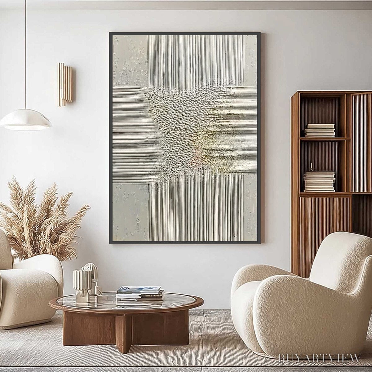 BUYARTVIEW Echoes of Stillness – Vertical Wabi Sabi Textured Abstract - image 4