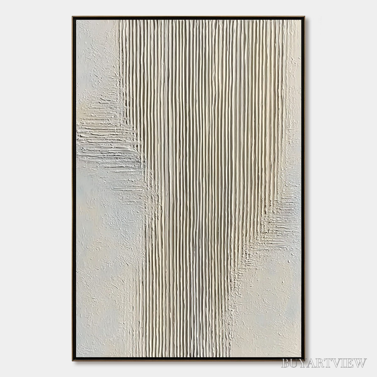 BUYARTVIEW Serene Stria – Wabi Sabi Textured Vertical Abstract Painting - image 1