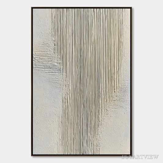 BUYARTVIEW Serene Stria – Wabi Sabi Textured Vertical Abstract Painting - image 1