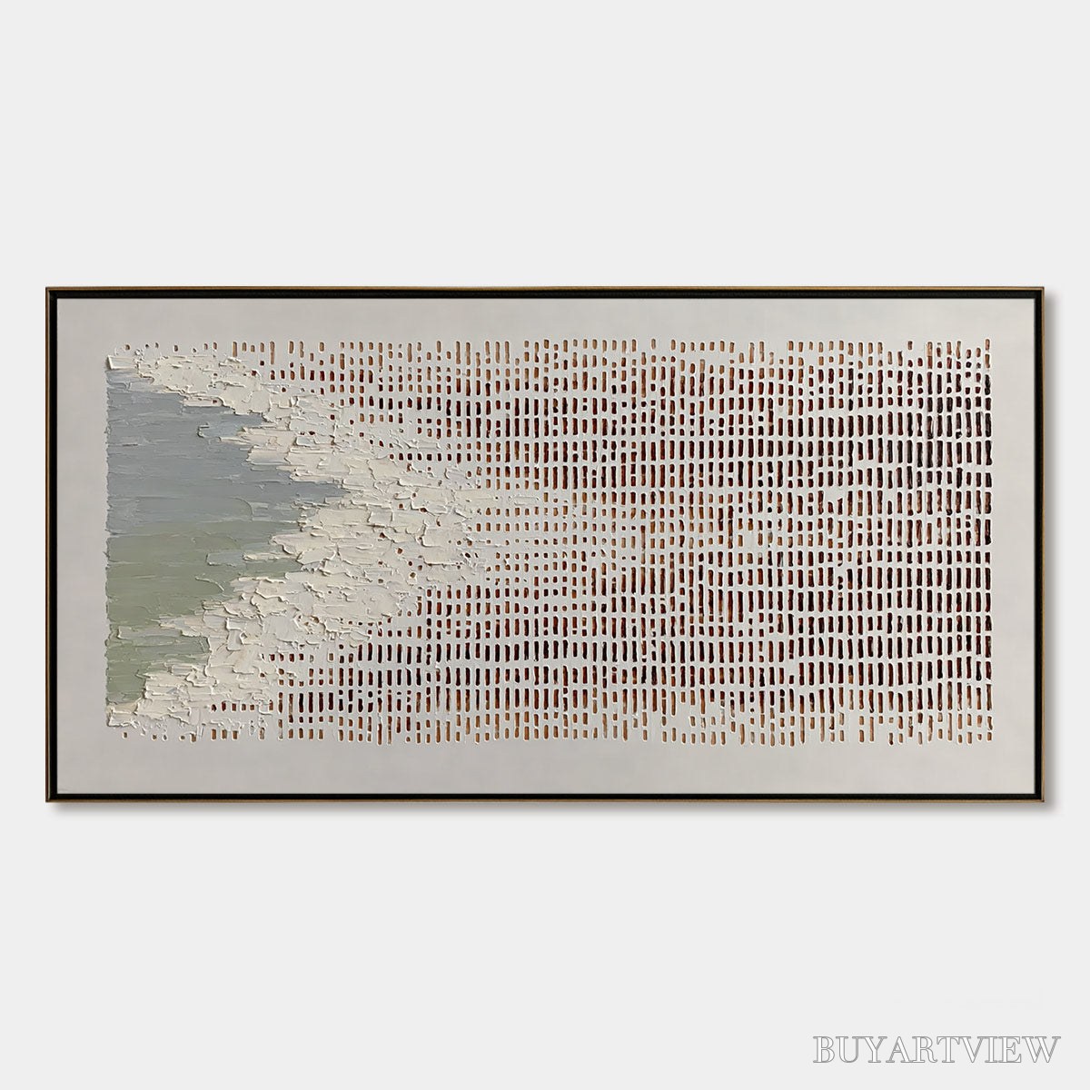 BUYARTVIEW Coastal Rhythm – Textured Wabi Sabi Abstract Horizontal - image 1