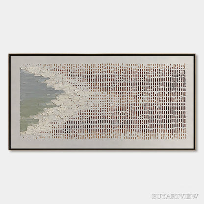 BUYARTVIEW Coastal Rhythm – Textured Wabi Sabi Abstract Horizontal - image 1