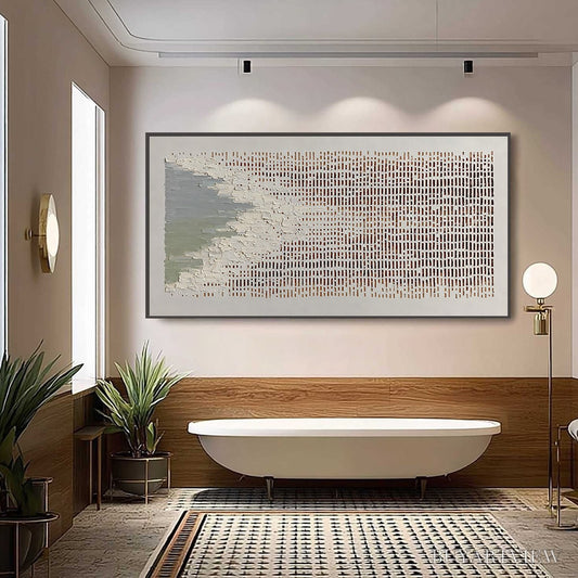BUYARTVIEW Coastal Rhythm – Textured Wabi Sabi Abstract Horizontal - image 2