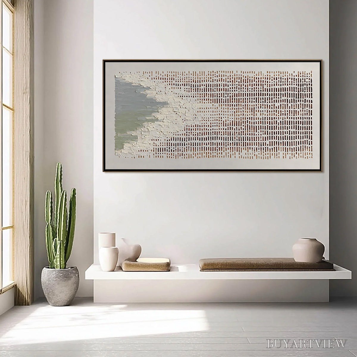 BUYARTVIEW Coastal Rhythm – Textured Wabi Sabi Abstract Horizontal - image 6