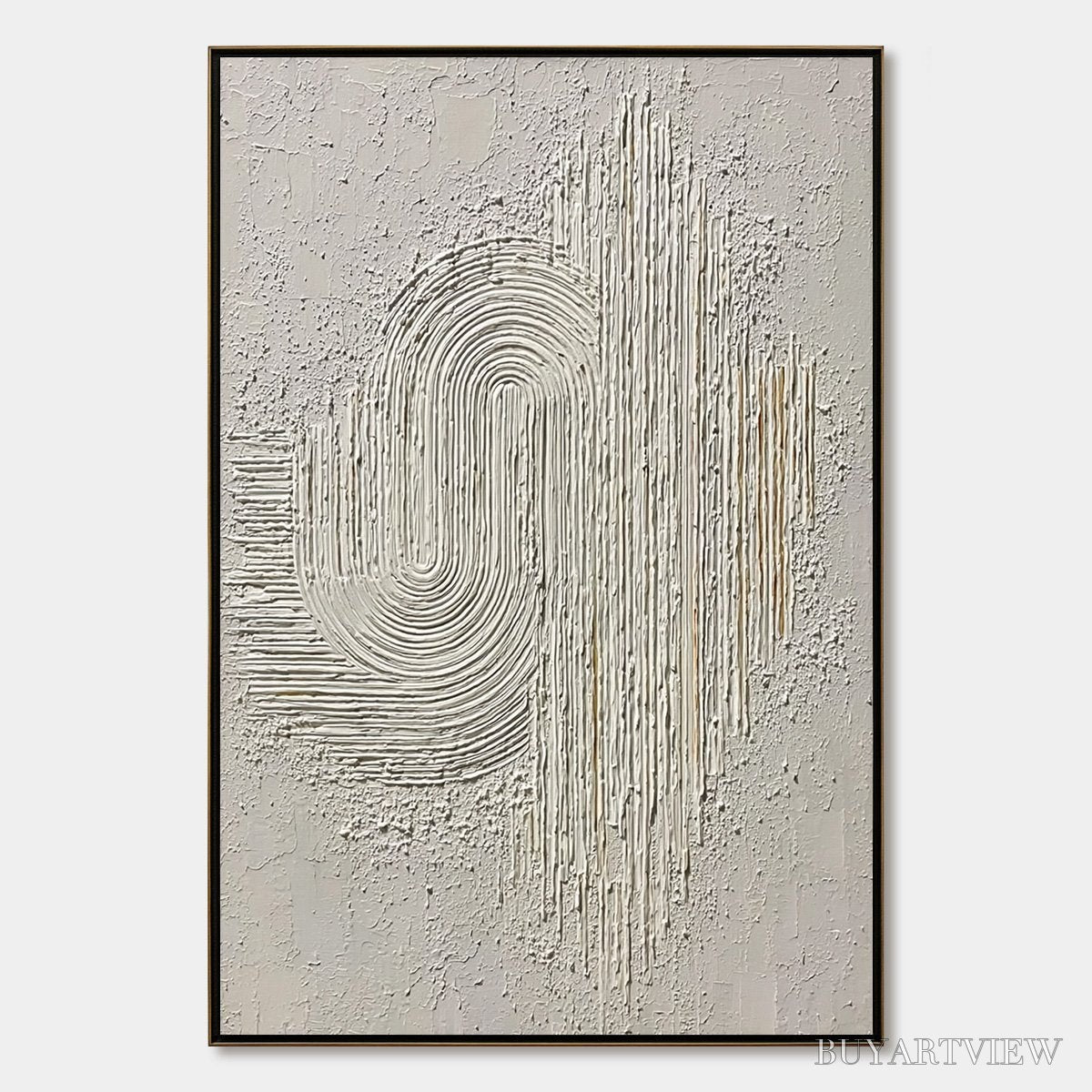 BUYARTVIEW Echoes in Silence – Textured White Abstract Wabi Sabi - image 1