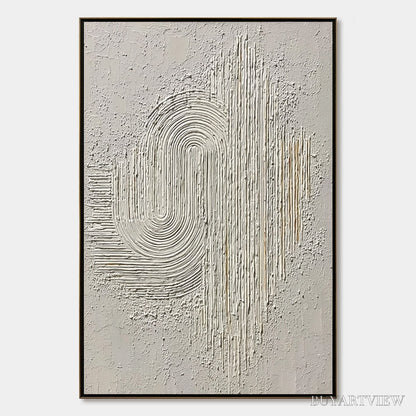 BUYARTVIEW Echoes in Silence – Textured White Abstract Wabi Sabi - image 1