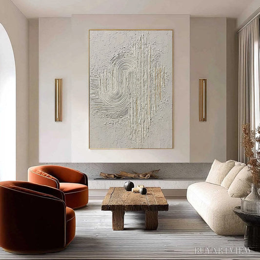 BUYARTVIEW Echoes in Silence – Textured White Abstract Wabi Sabi - image 2
