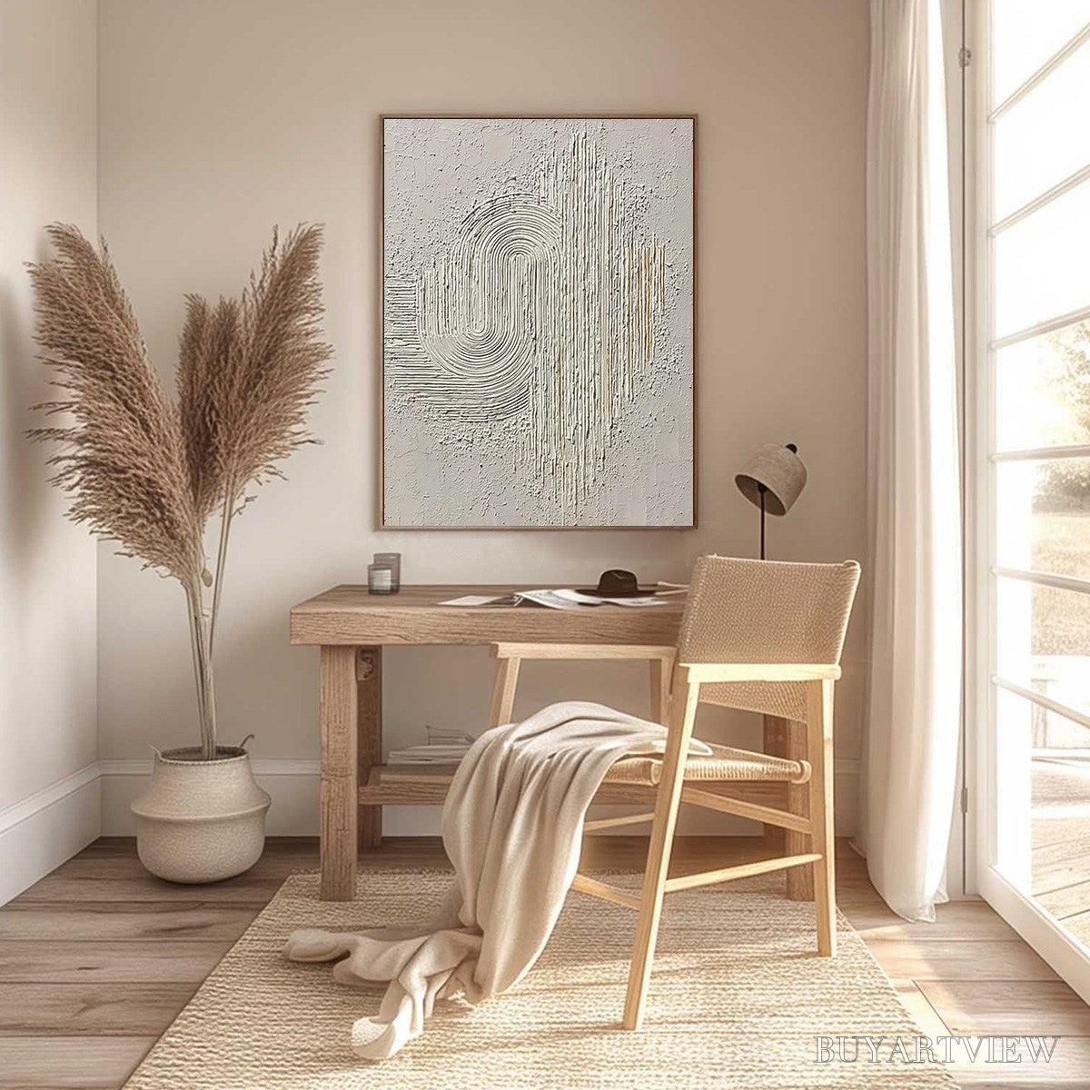 BUYARTVIEW Echoes in Silence – Textured White Abstract Wabi Sabi - image 4