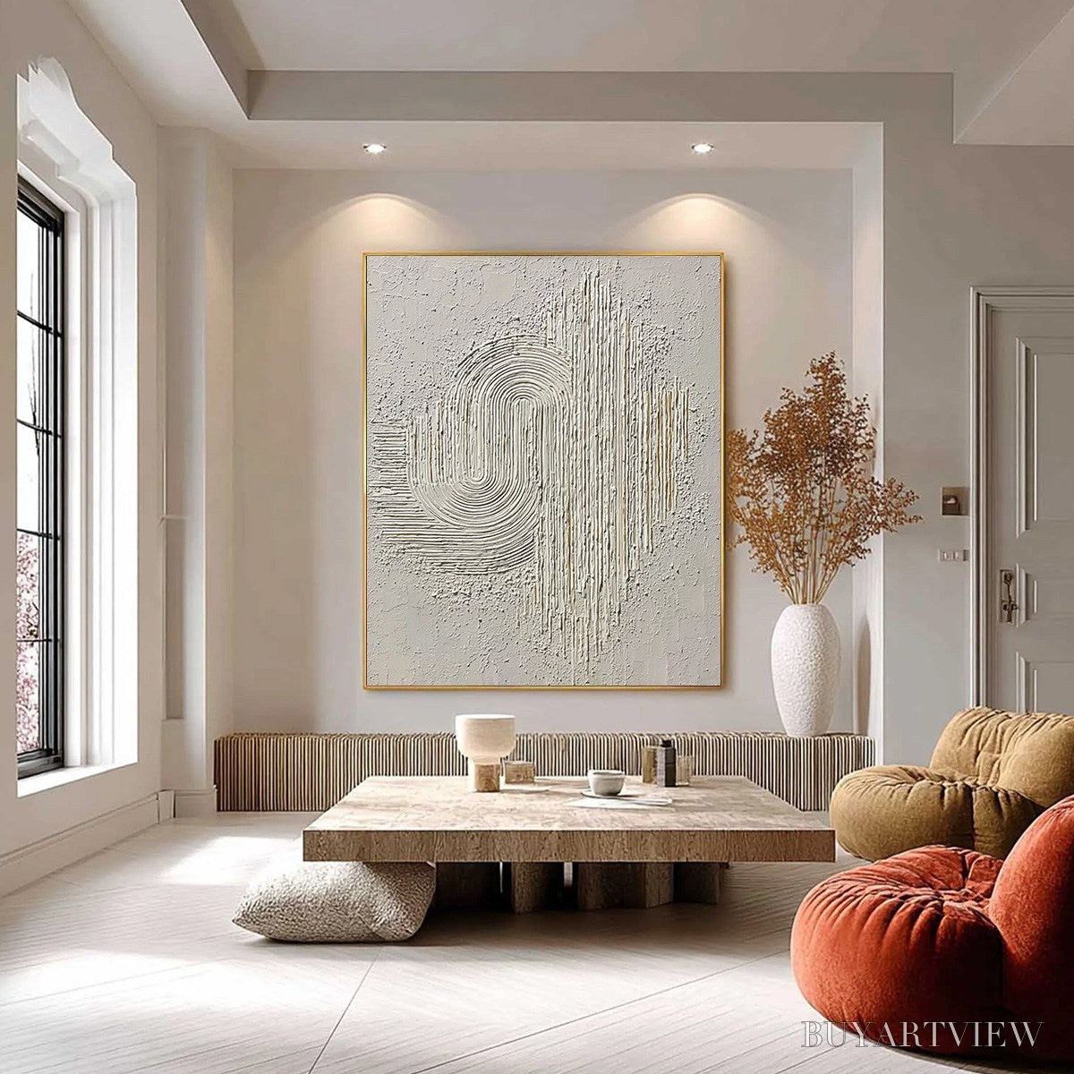 BUYARTVIEW Echoes in Silence – Textured White Abstract Wabi Sabi - image 6