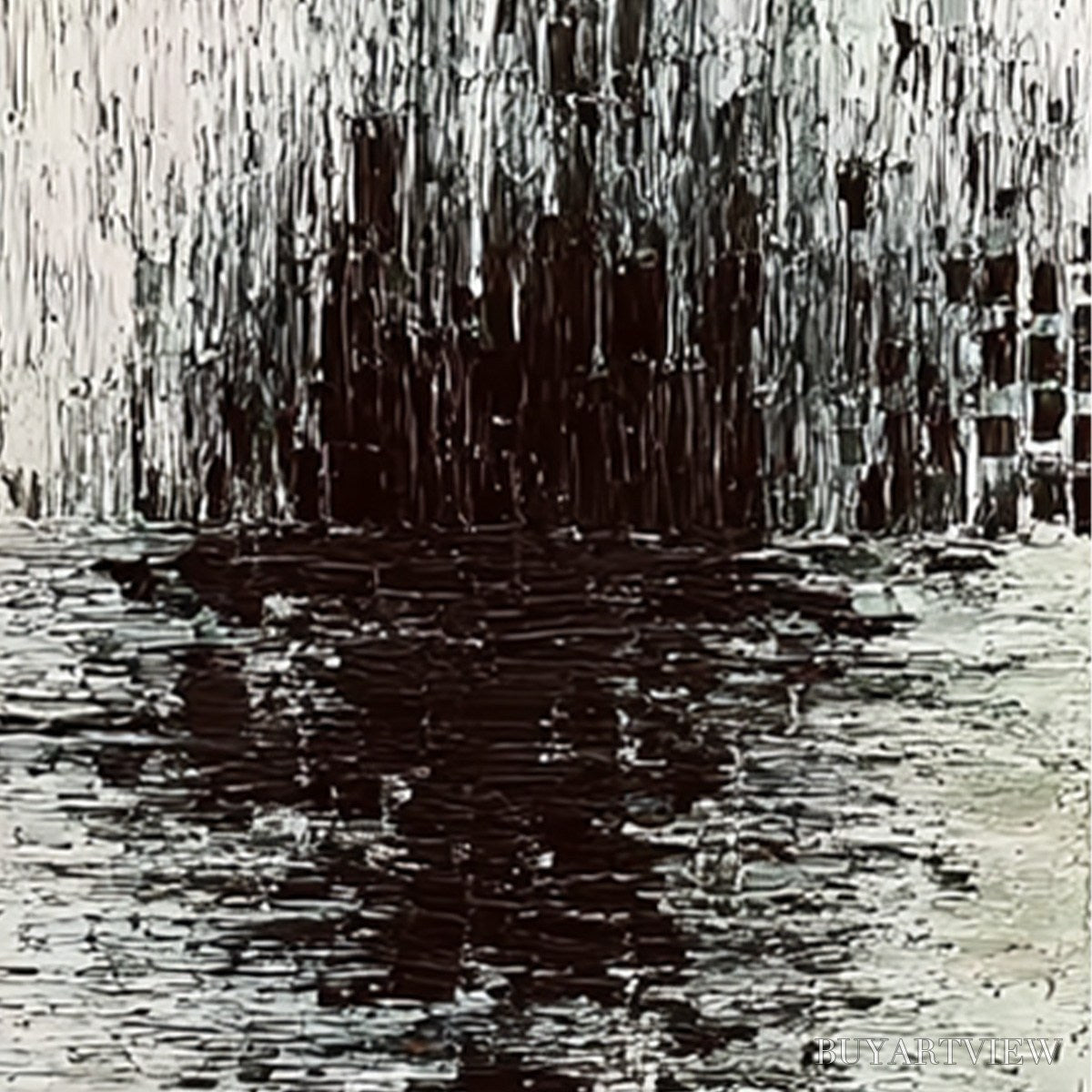 BUYARTVIEW Monochrome Metamorphosis – Wabi Sabi Textured Abstract Triptych - image 5