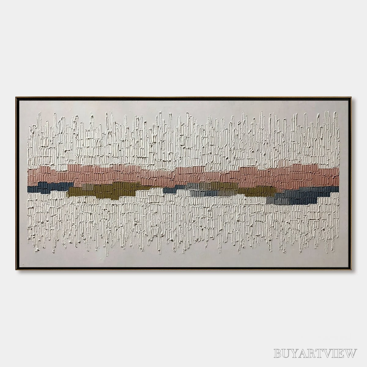 BUYARTVIEW Strata – Wabi Sabi Textured Abstract Horizontal - image 1