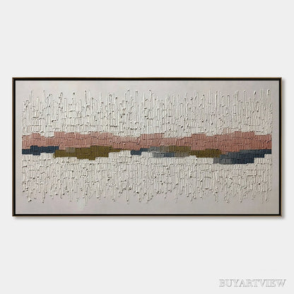 BUYARTVIEW Strata – Wabi Sabi Textured Abstract Horizontal - image 1