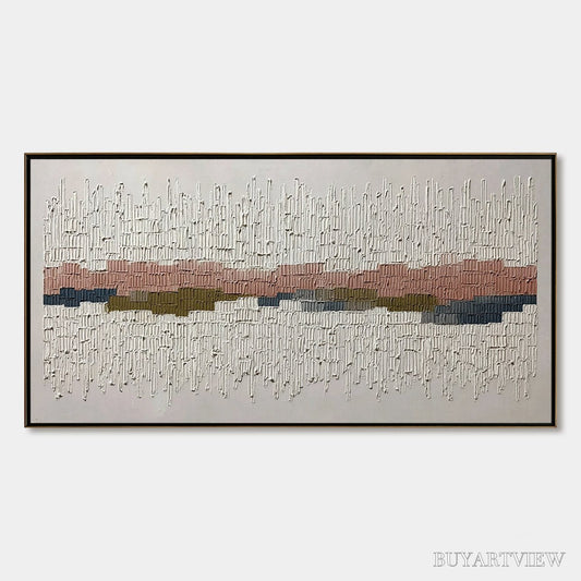 BUYARTVIEW Strata – Wabi Sabi Textured Abstract Horizontal - image 1