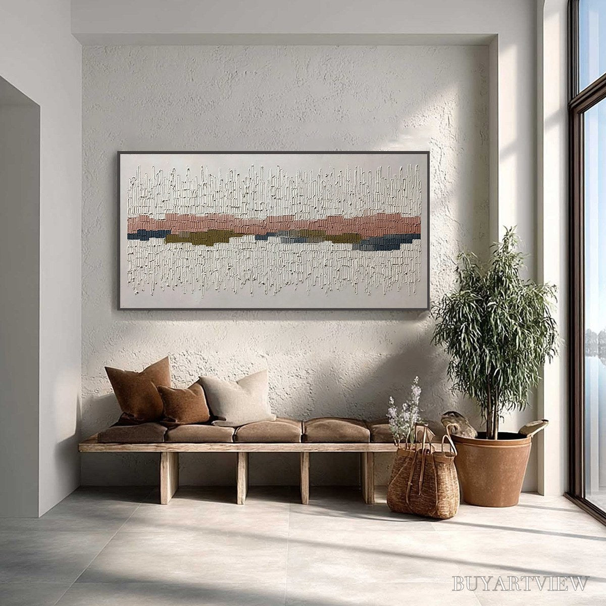 BUYARTVIEW Strata – Wabi Sabi Textured Abstract Horizontal - image 4