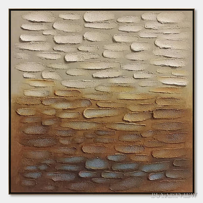 BUYARTVIEW Earthen Strata – Textured Abstract Wabi Sabi Oil Painting on Canvas - image 1