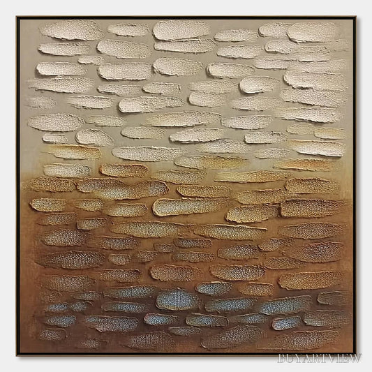 BUYARTVIEW Earthen Strata – Textured Abstract Wabi Sabi Oil Painting on Canvas - image 1