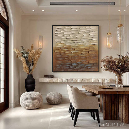 BUYARTVIEW Earthen Strata – Textured Abstract Wabi Sabi Oil Painting on Canvas - image 4
