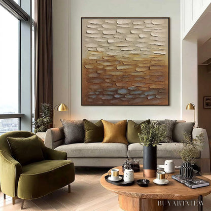 BUYARTVIEW Earthen Strata – Textured Abstract Wabi Sabi Oil Painting on Canvas - image 6