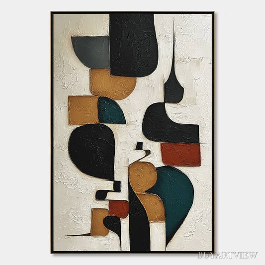 BUYARTVIEW Balancing Act – Textured Wabi Sabi Abstract Painting for Modern Decor - image 1