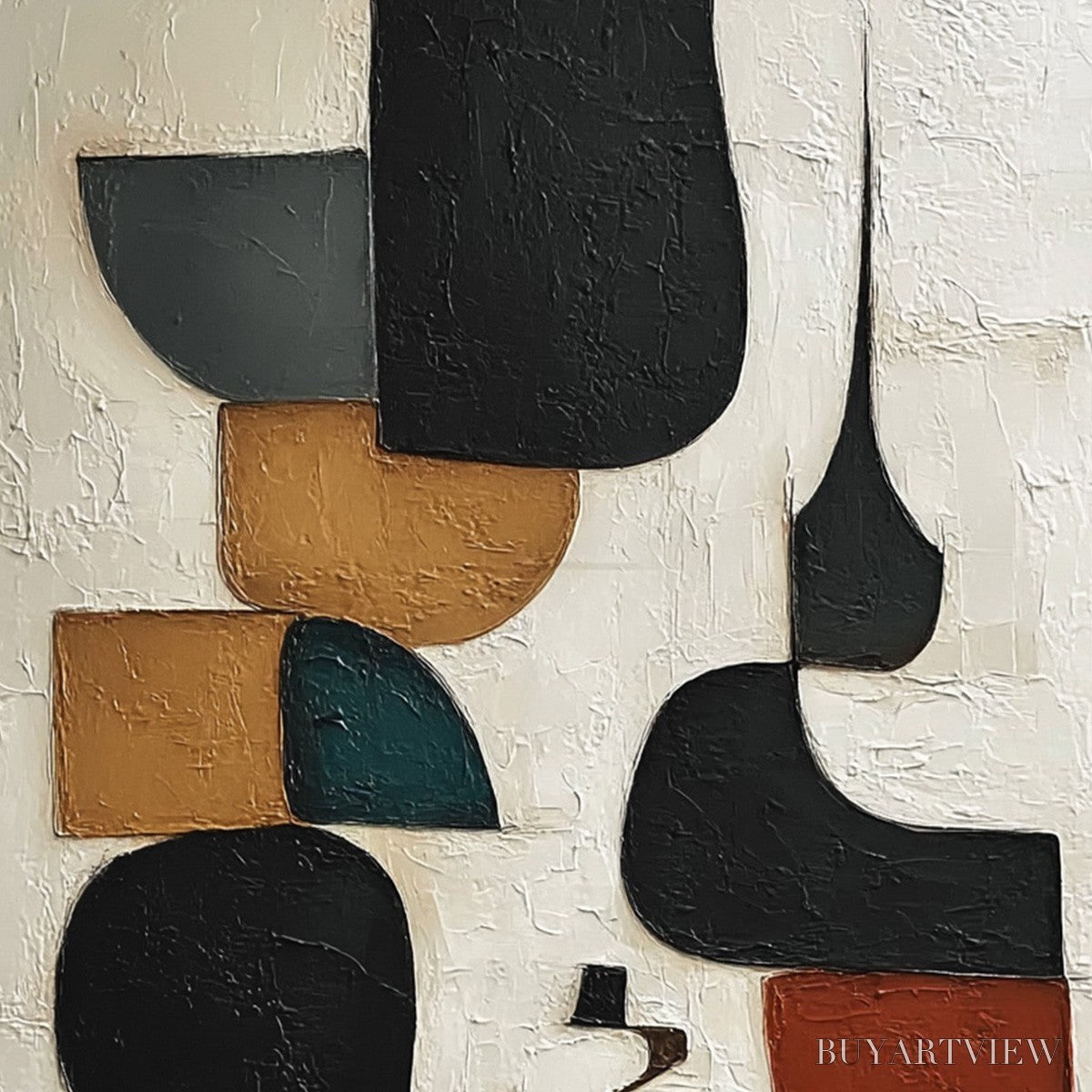 BUYARTVIEW Balancing Act – Textured Wabi Sabi Abstract Painting for Modern Decor - image 3